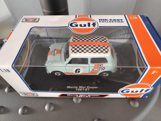 MINI MORRIS COOPER 1961 -67 GULF ECHELLE 1/18 EME
