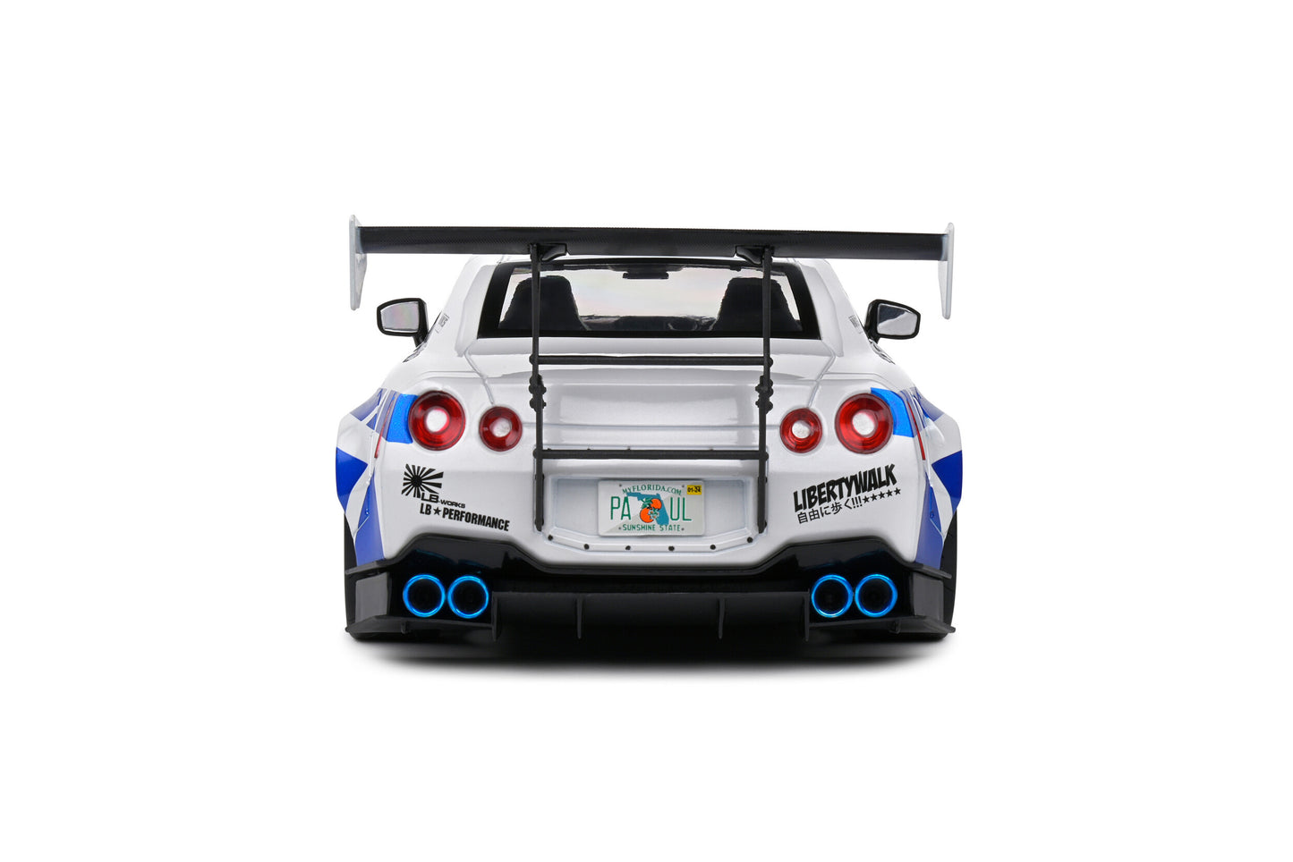 Nissan GT-R (R35) W/ Liberty Walk Body Kit 2.0 – White & Blue Stripes 2024