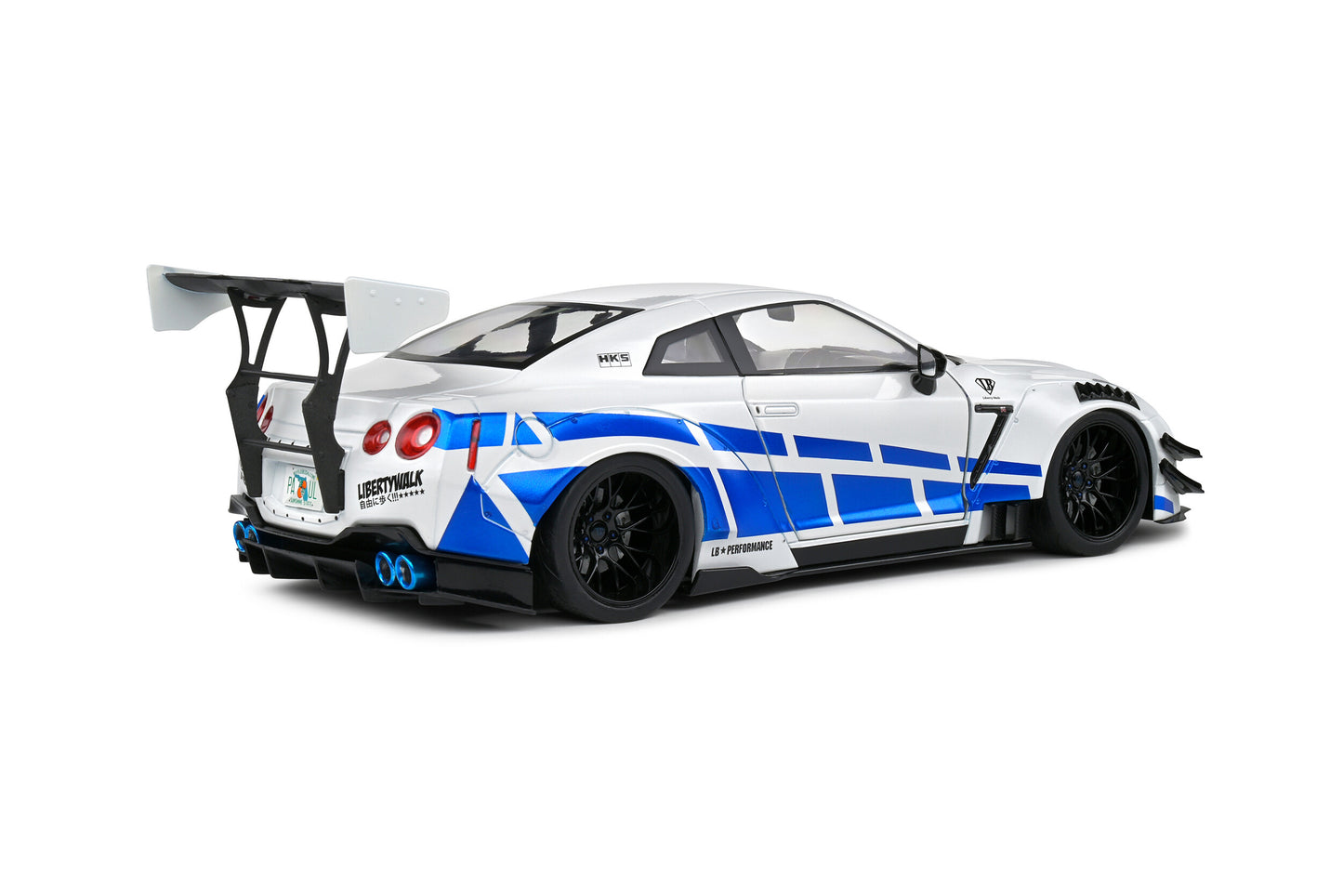 Nissan GT-R (R35) W/ Liberty Walk Body Kit 2.0 – White & Blue Stripes 2024
