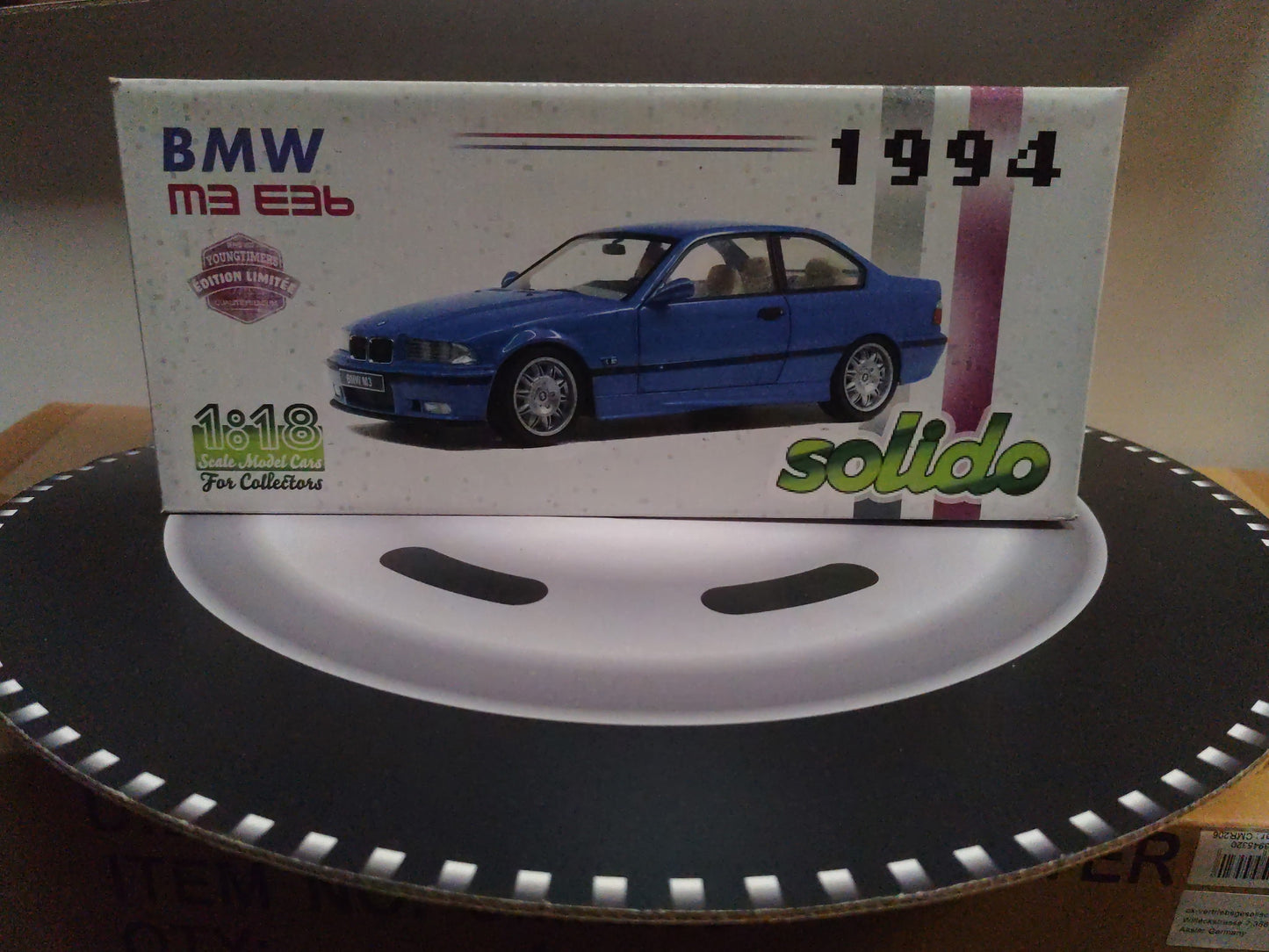 BMW E36 M3 Coupe 1990 Estoril Blue 1/18 S1803901 SOLIDO