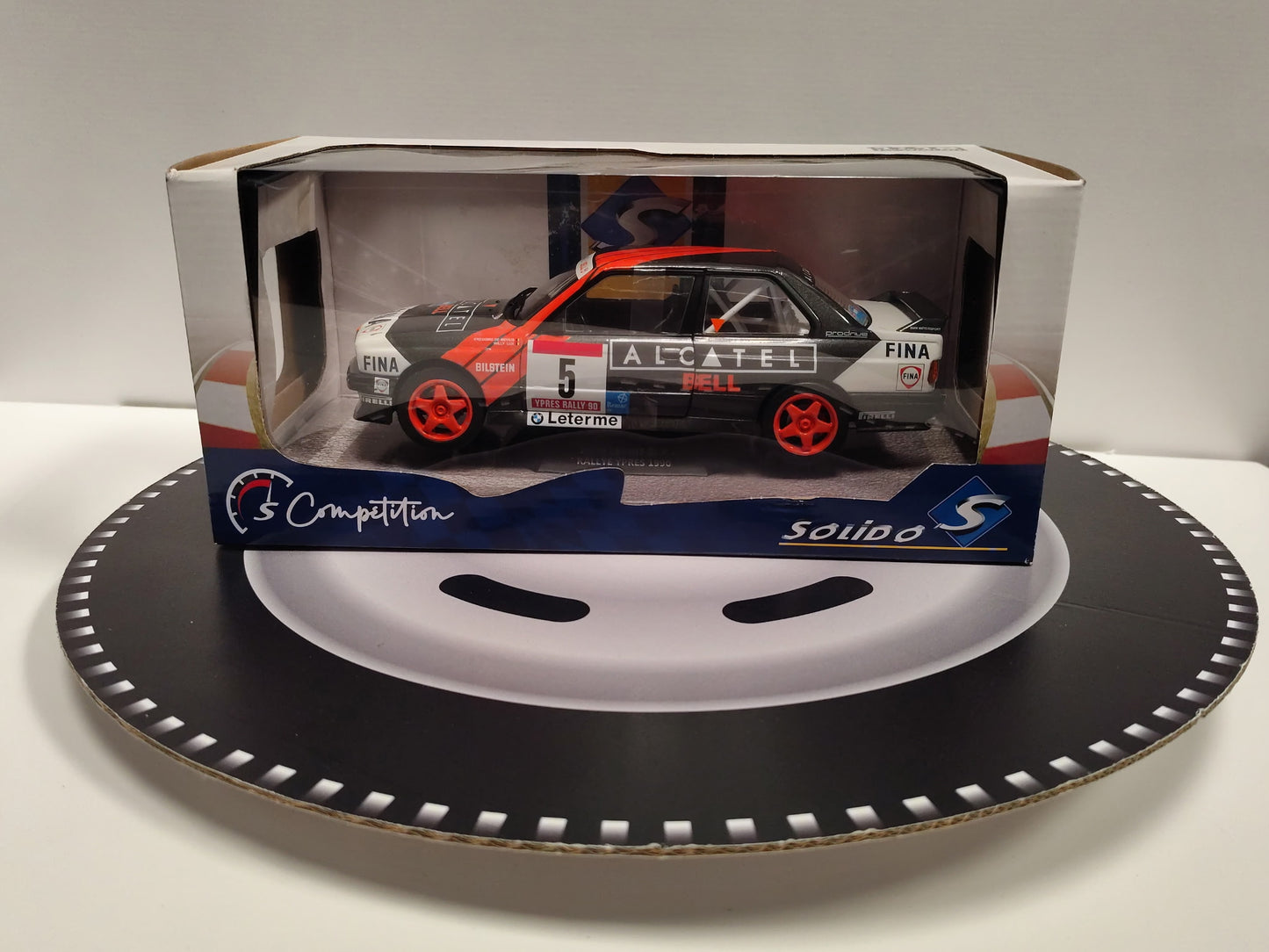 BMW E30 M3 GROUP A - RALLYE YPRES 1990 De Mevius / Lux #5 1/18 S1801519 SOLIDO