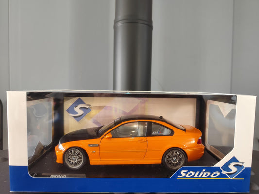 BMW E46 M3 Coupé 2000 Orange 1/18 – Solido S1806509