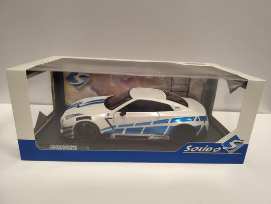 Nissan GT-R (R35) W/ Liberty Walk Body Kit 2.0 – White & Blue Stripes 2024