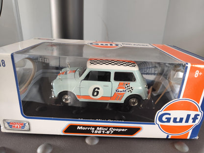 MINI MORRIS COOPER 1961 -67 GULF ECHELLE 1/18 EME