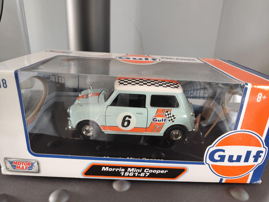 MINI MORRIS COOPER 1961 -67 GULF ECHELLE 1/18 EME